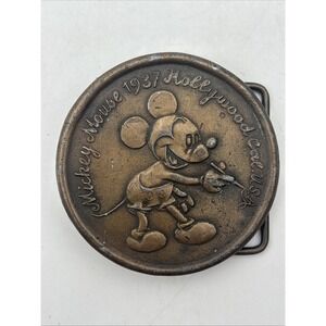 Tiffany Studio Sun Rubber Co. Mickey Mouse 1937 Hollywood U.S.A. Belt Buckle
